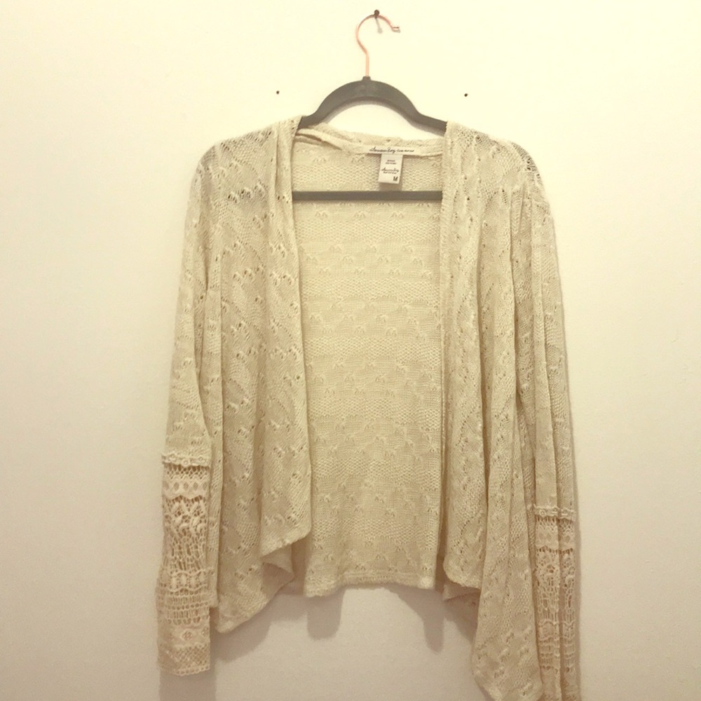 Crochet accent cardigan